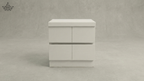 Alba Gloss White Bedside Table – 2 Drawers
