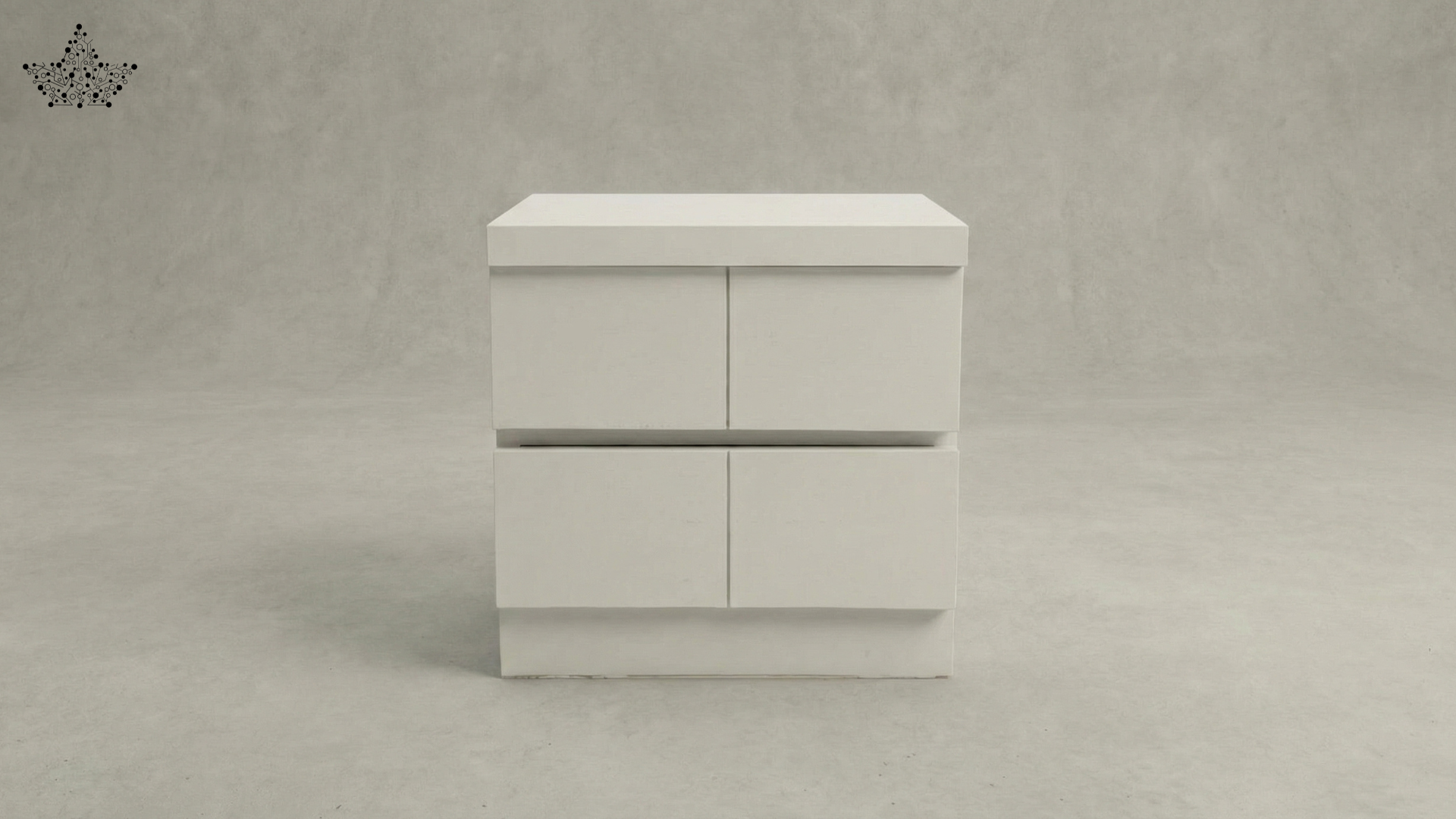 Alba Gloss White Bedside Table – 2 Drawers