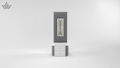 Lumina LED Bedside Table – Grey & White with Mirror Panel