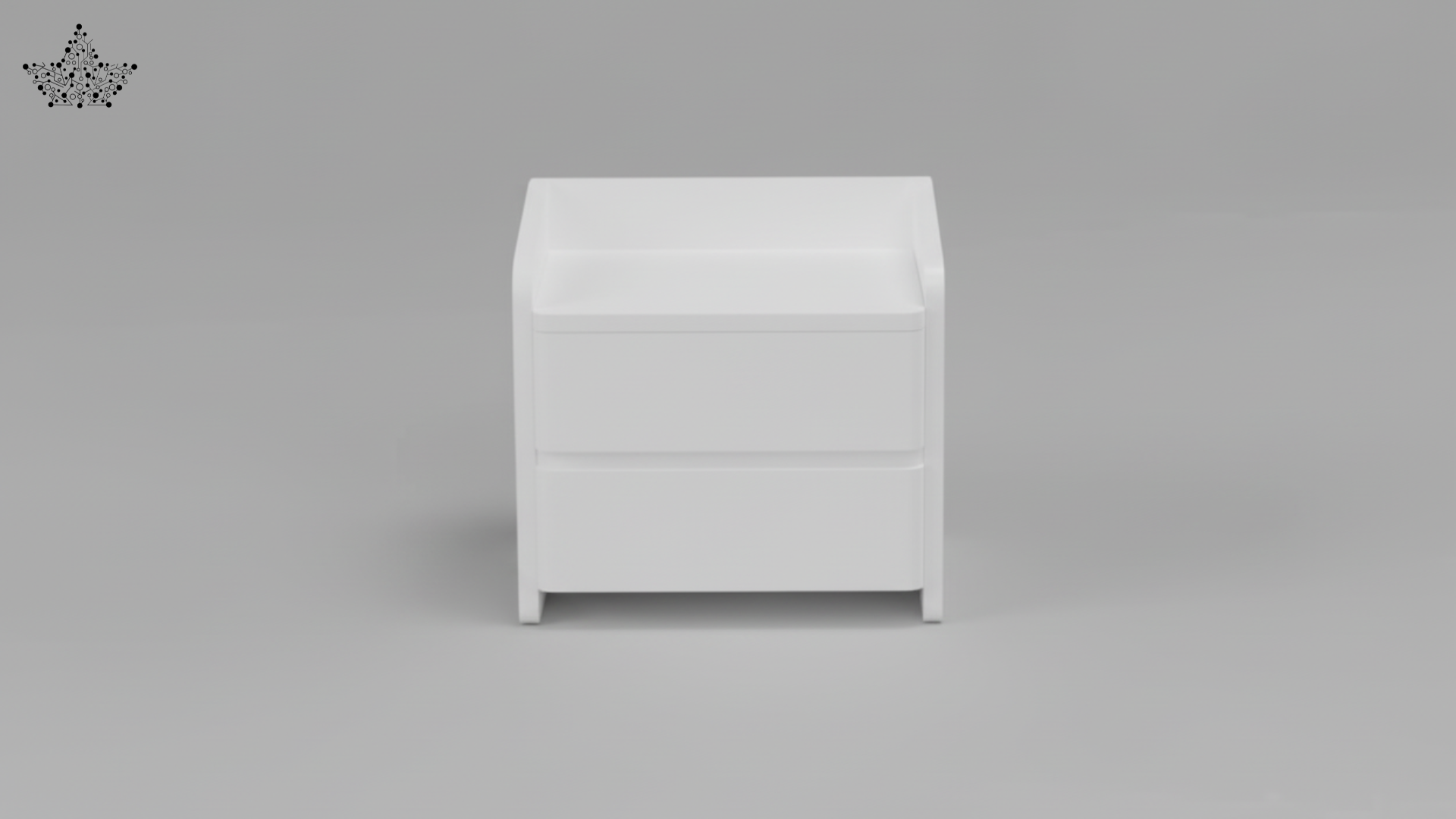 Arc Gloss White Bedside Table – 2 Drawers