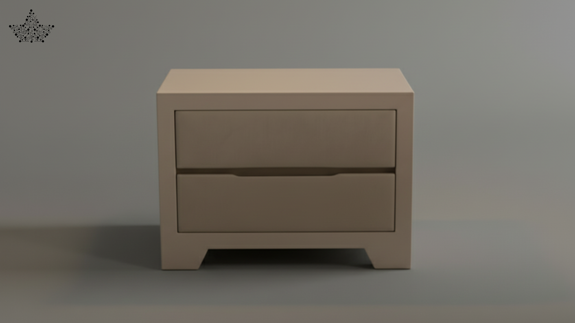 Pebble Cream Bedside Table – 2 Drawers