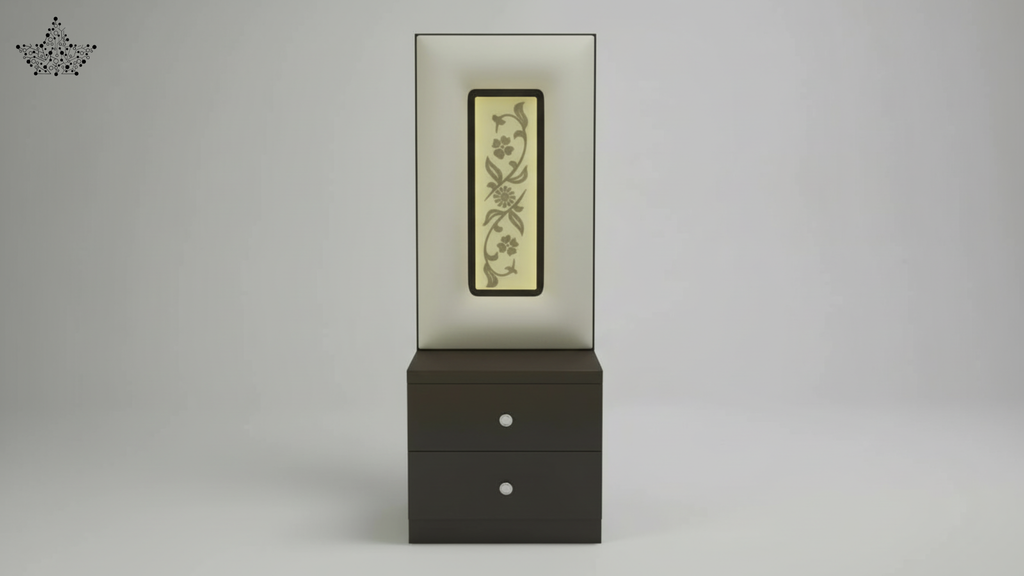 Flora LED Bedside Table with Floral Panel