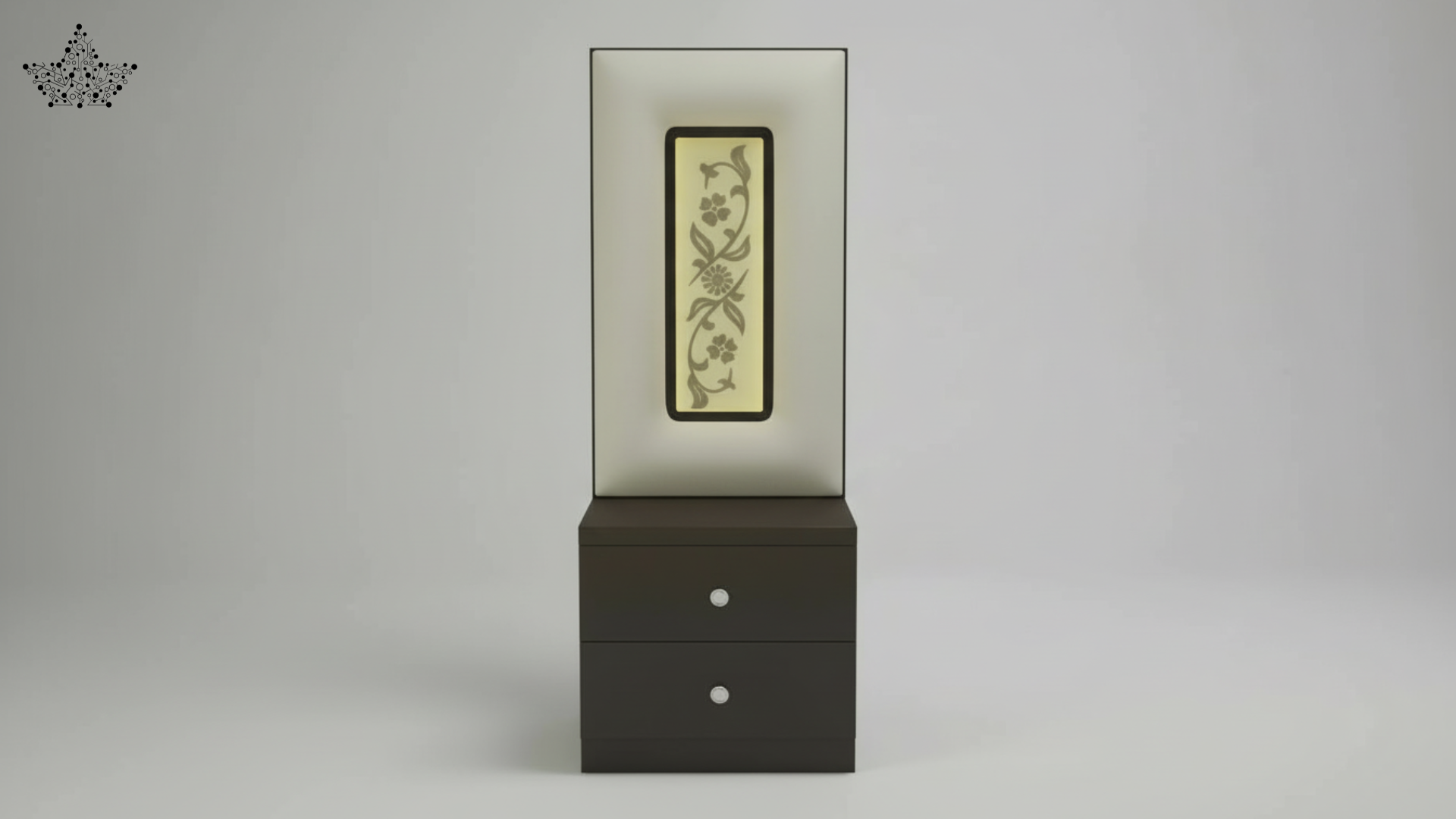 Flora LED Bedside Table with Floral Panel