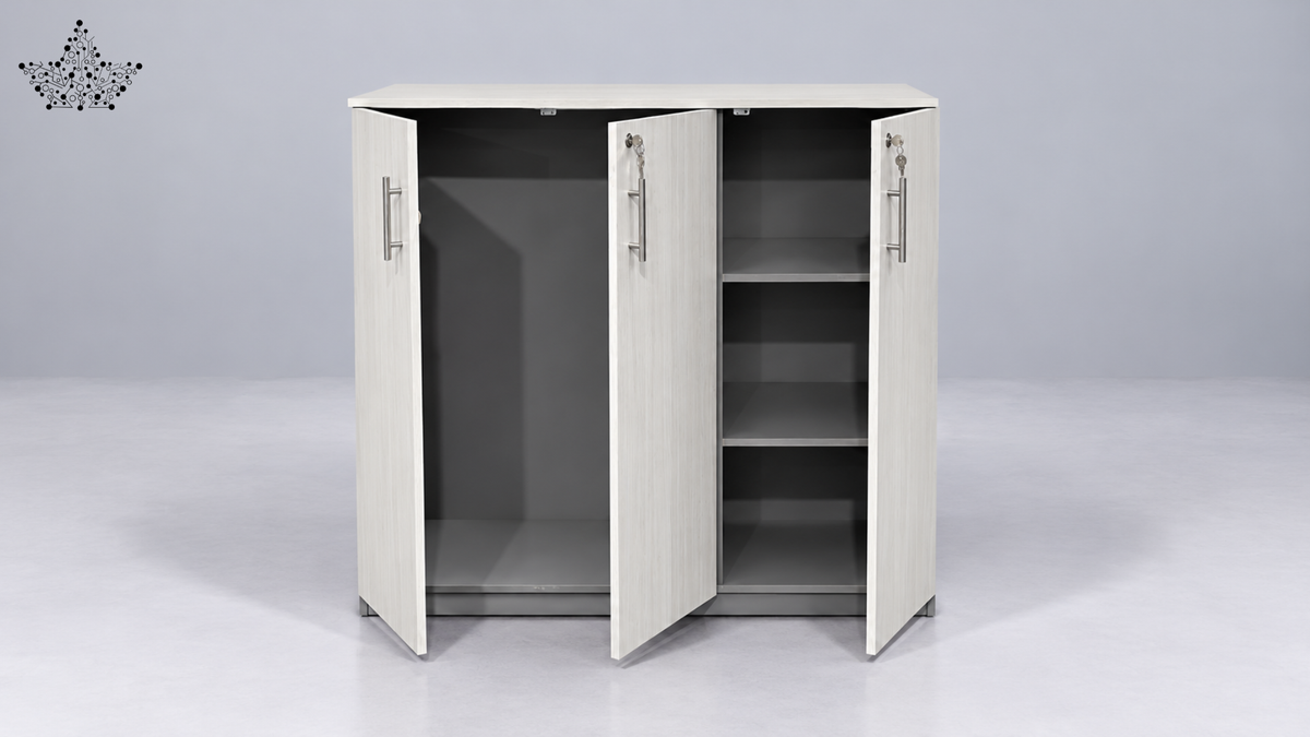 Ardas Ivory Three-Door Storage Cabinet