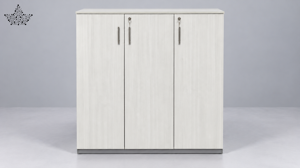 Ardas Ivory Three-Door Storage Cabinet