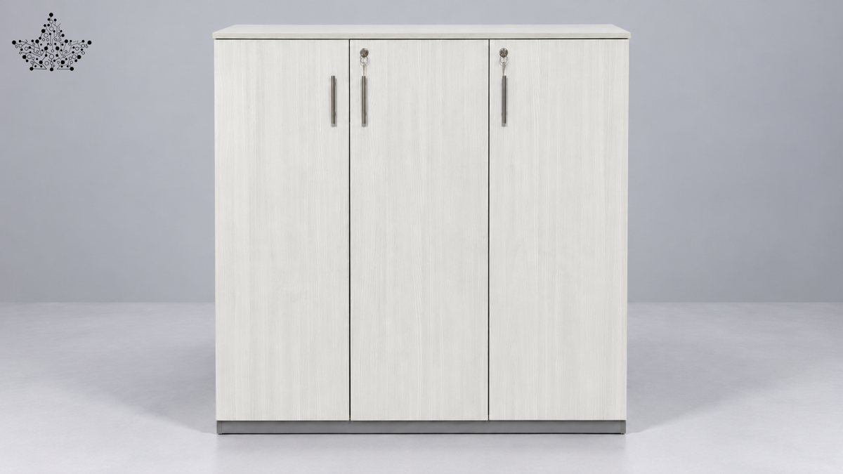 Ardas Ivory Three-Door Storage Cabinet