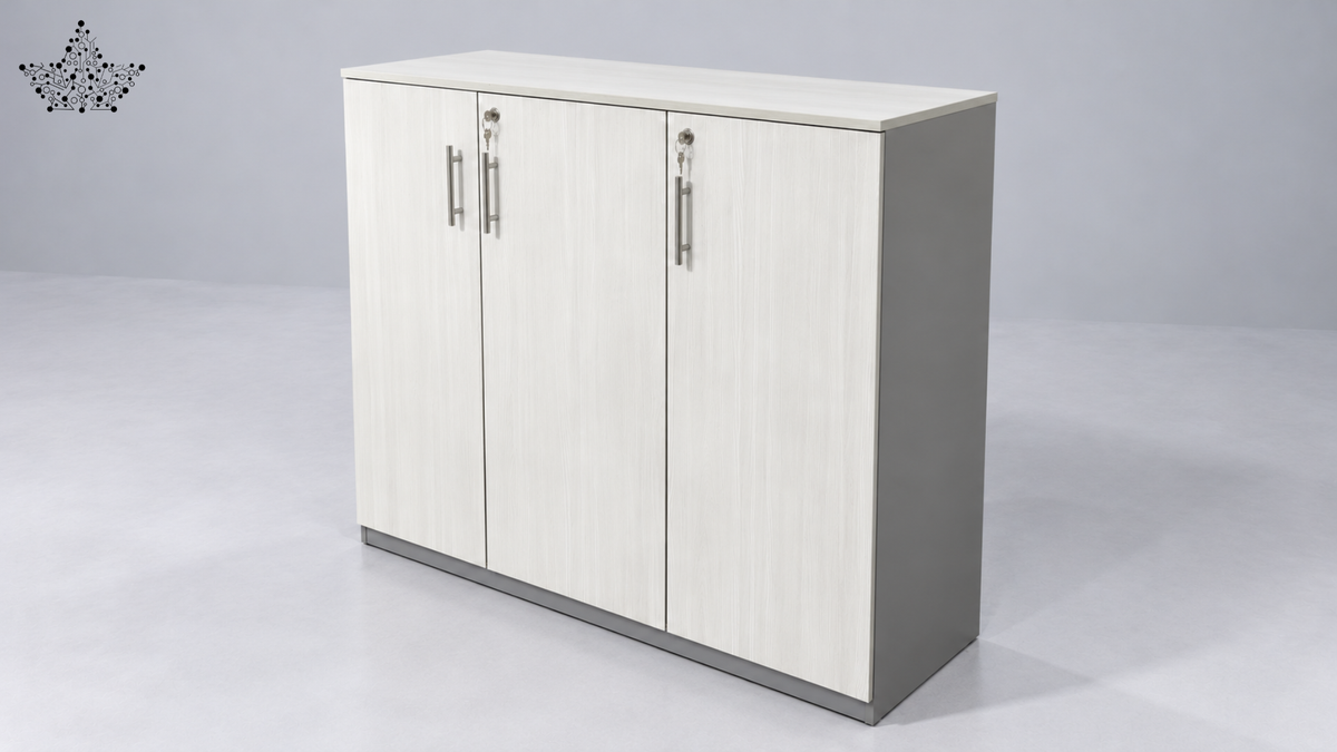 Ardas Ivory Three-Door Storage Cabinet