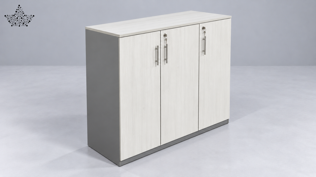 Ardas Ivory Three-Door Storage Cabinet