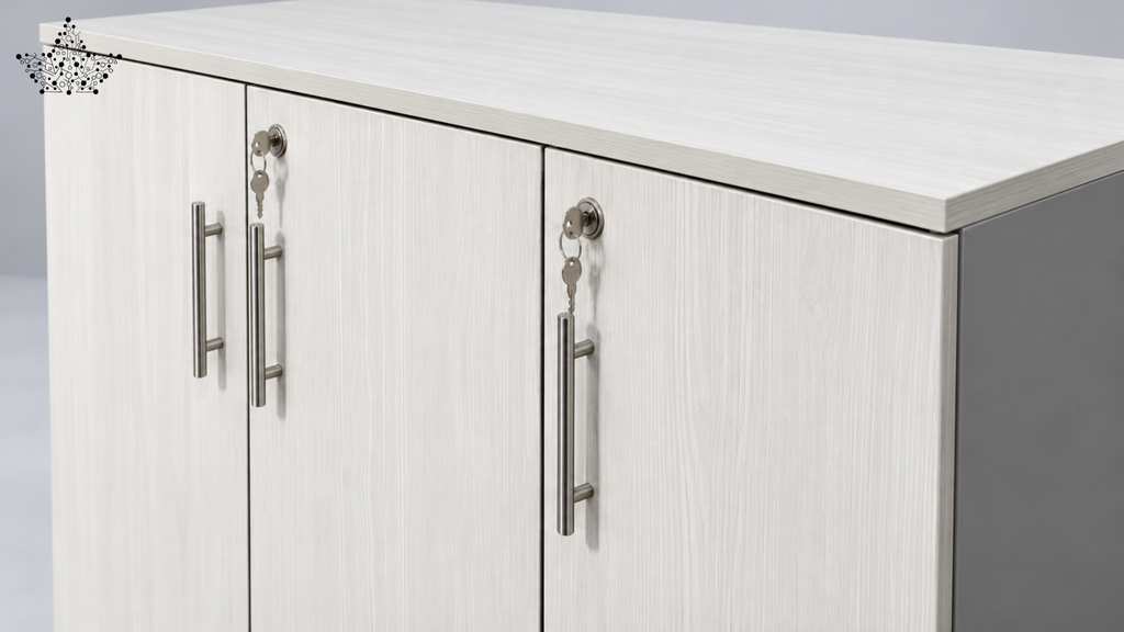 Ardas Ivory Three-Door Storage Cabinet