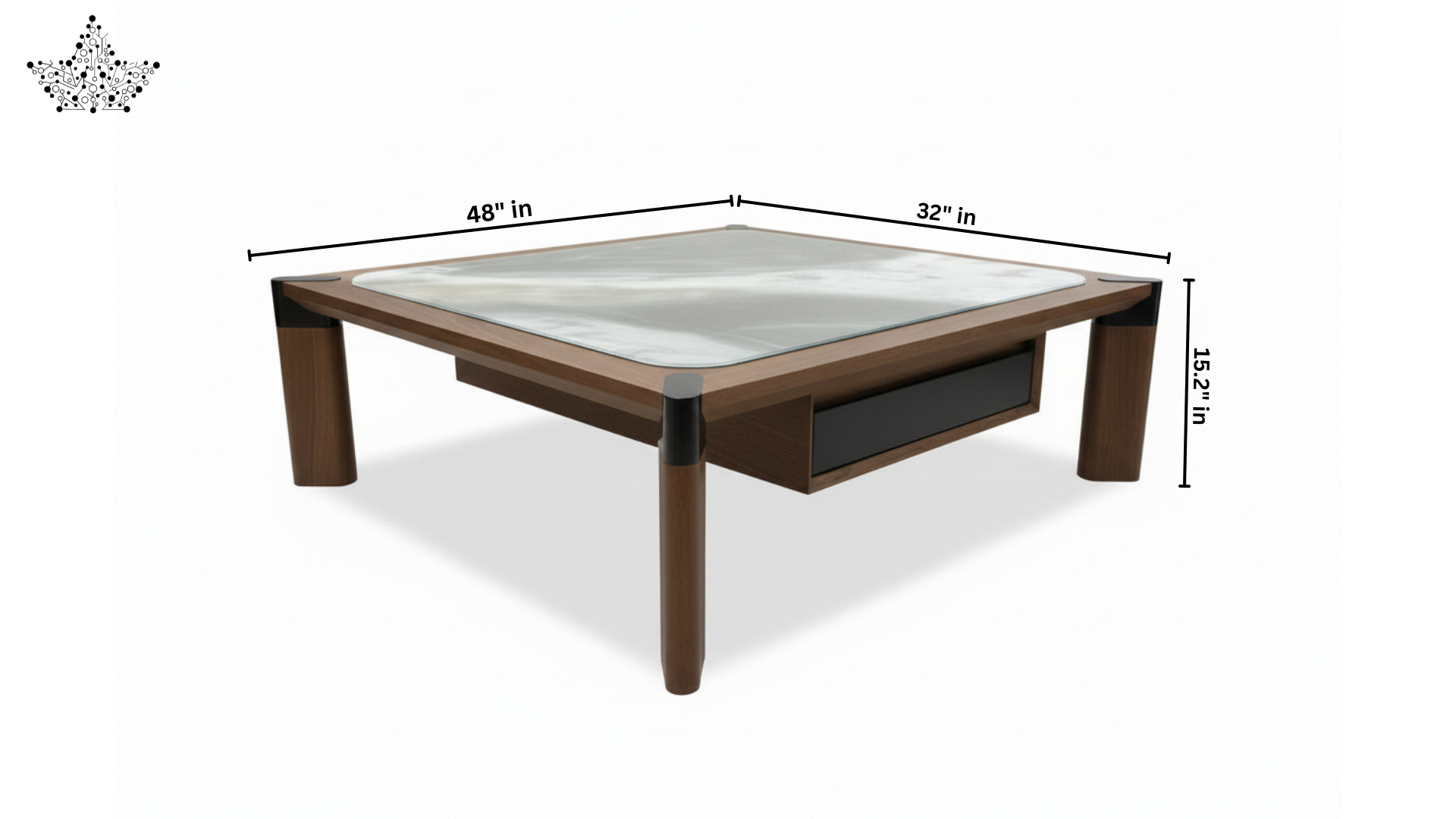 Allen Wooden Marble Top Center Table