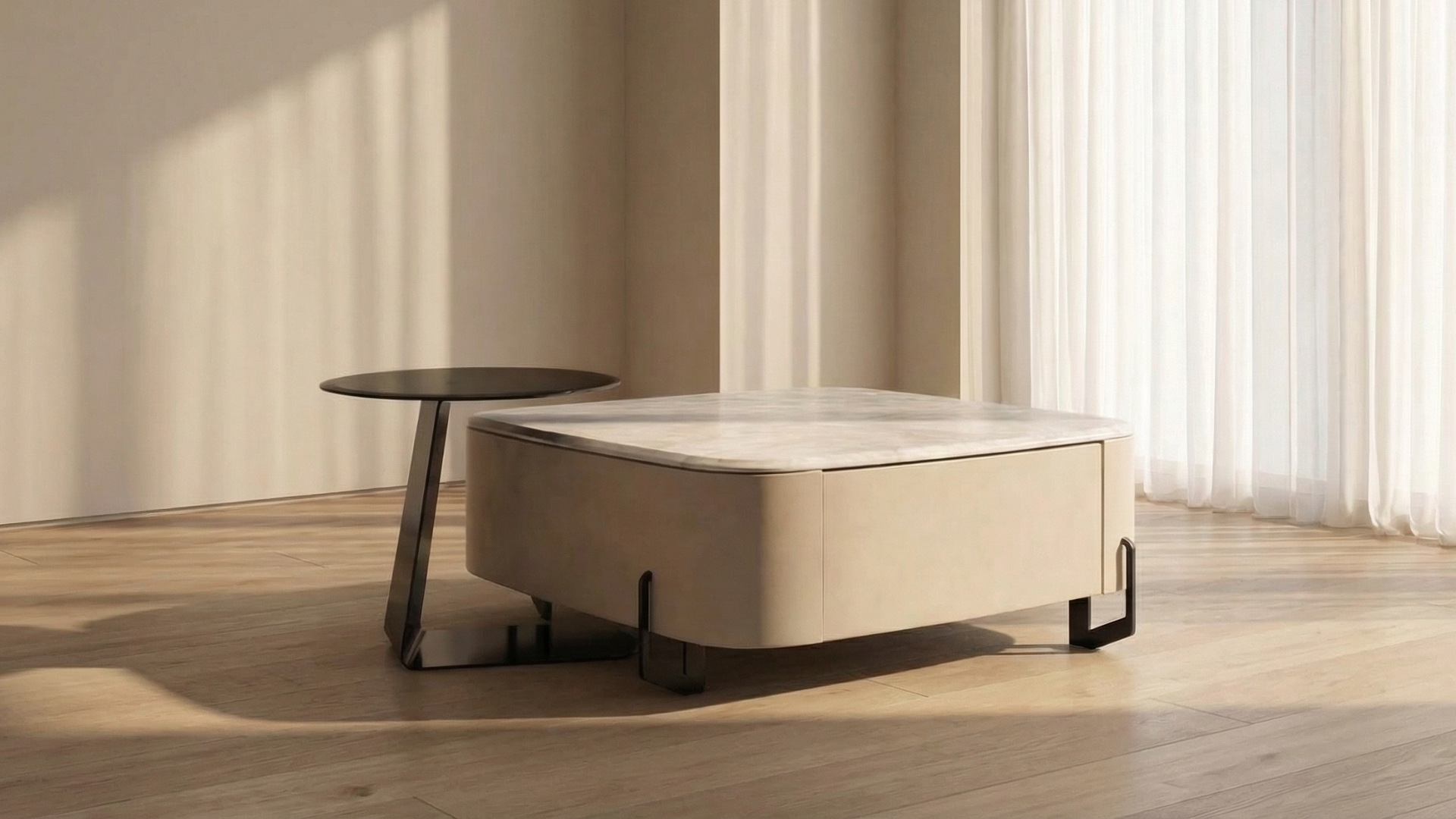 Black Glass Center Table 2PCS | Ardas Interior