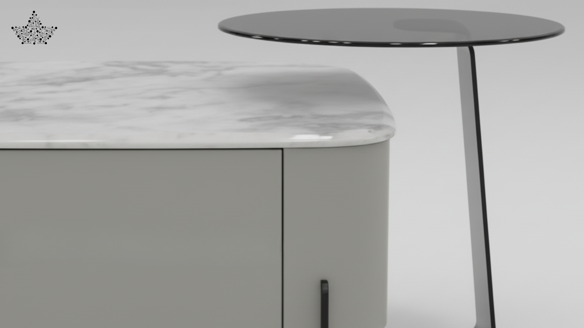 Black Glass Center Table 2PCS | Ardas Interior