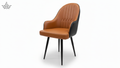 Brown chair with black legs on a white background