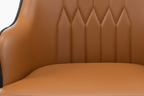 Brown chair with black legs on a white background