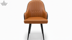 Brown chair with black legs on a white background