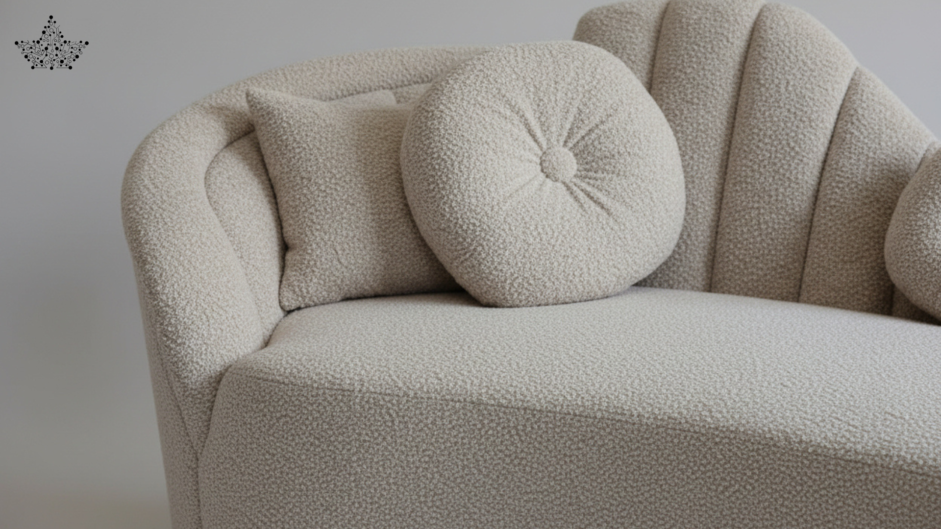 Boucle Fan-Back Couch