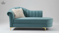 Teal Channel-Tufted Couch