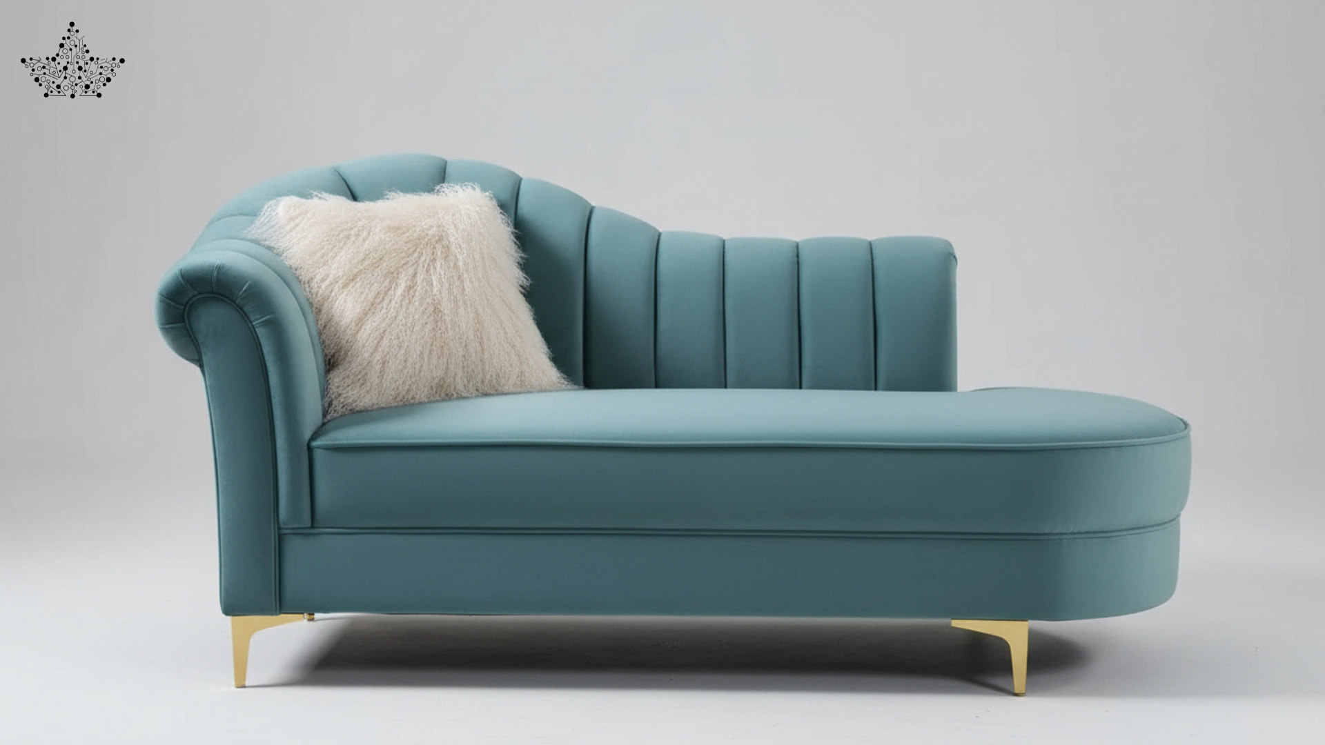 Teal Channel-Tufted Couch