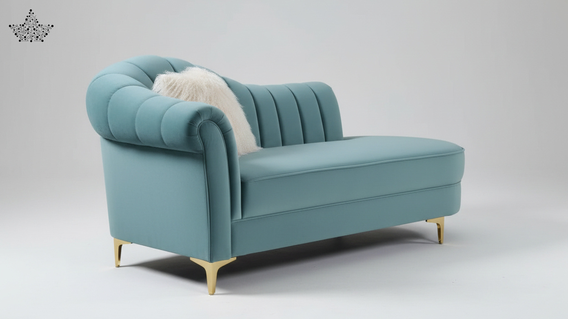 Teal Channel-Tufted Couch