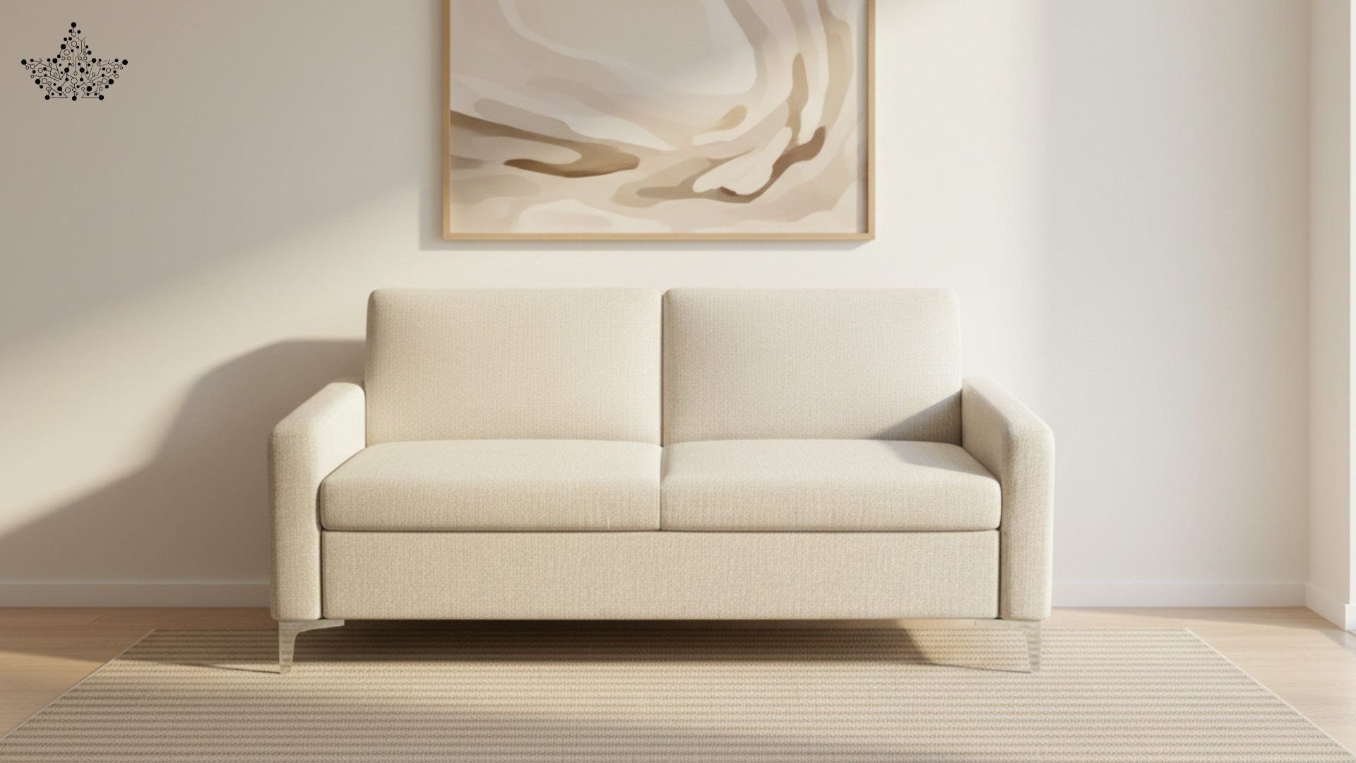 Cream Minimalist 2-Seater Sofa