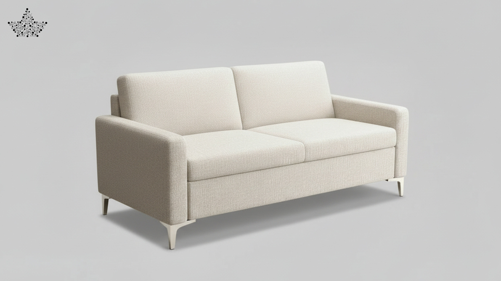 Cream Minimalist 2-Seater Sofa