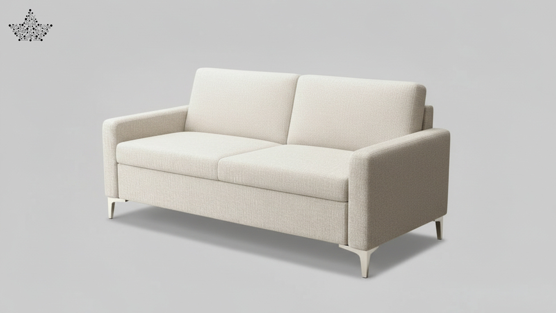 Cream Minimalist 2-Seater Sofa