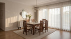 Luxwood Sagwaan Wood Dining Set with Monochinno Marble Top