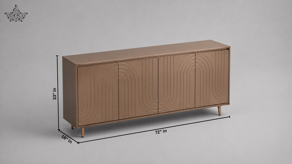 Arc Sideboard – Art Deco 4-Door Storage Cabinet