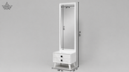 Modern White Dressing Table with Mirror & Storage