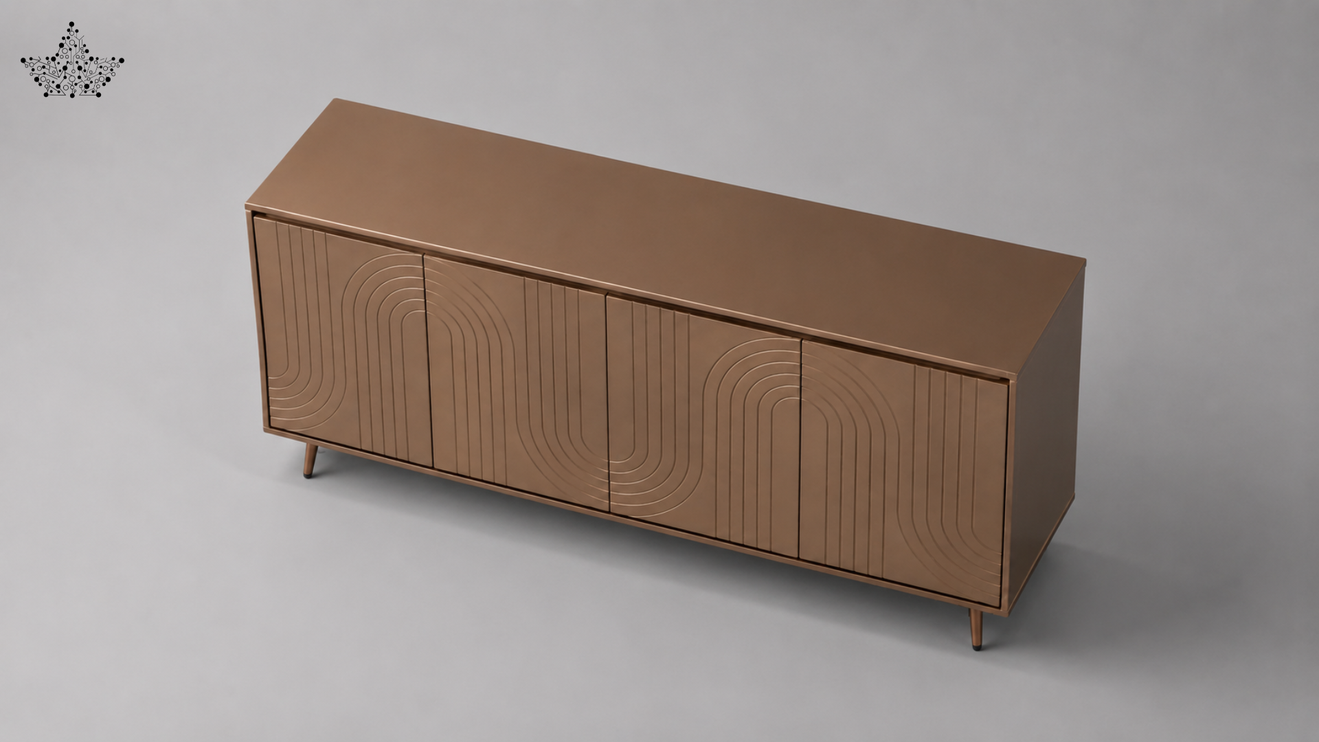 Arc Sideboard – Art Deco 4-Door Storage Cabinet