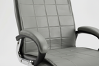 Gray office chair with quilted design on a white background