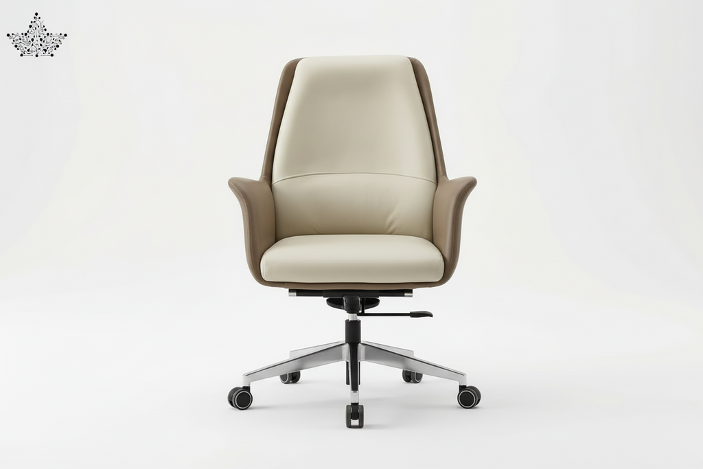 Beige office chair on a white background