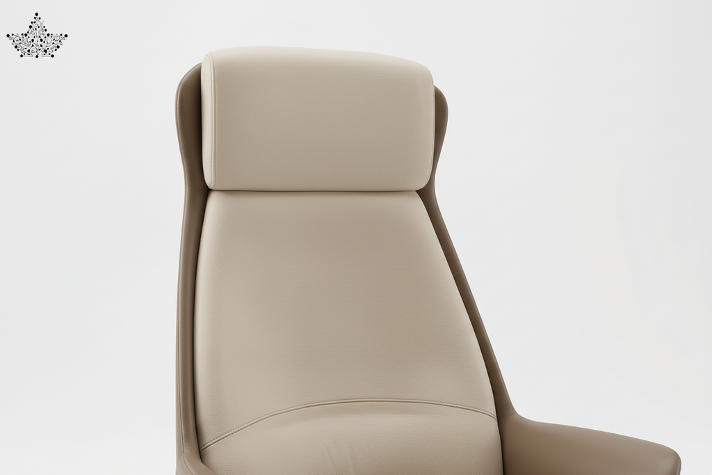 Beige office chair on a white background