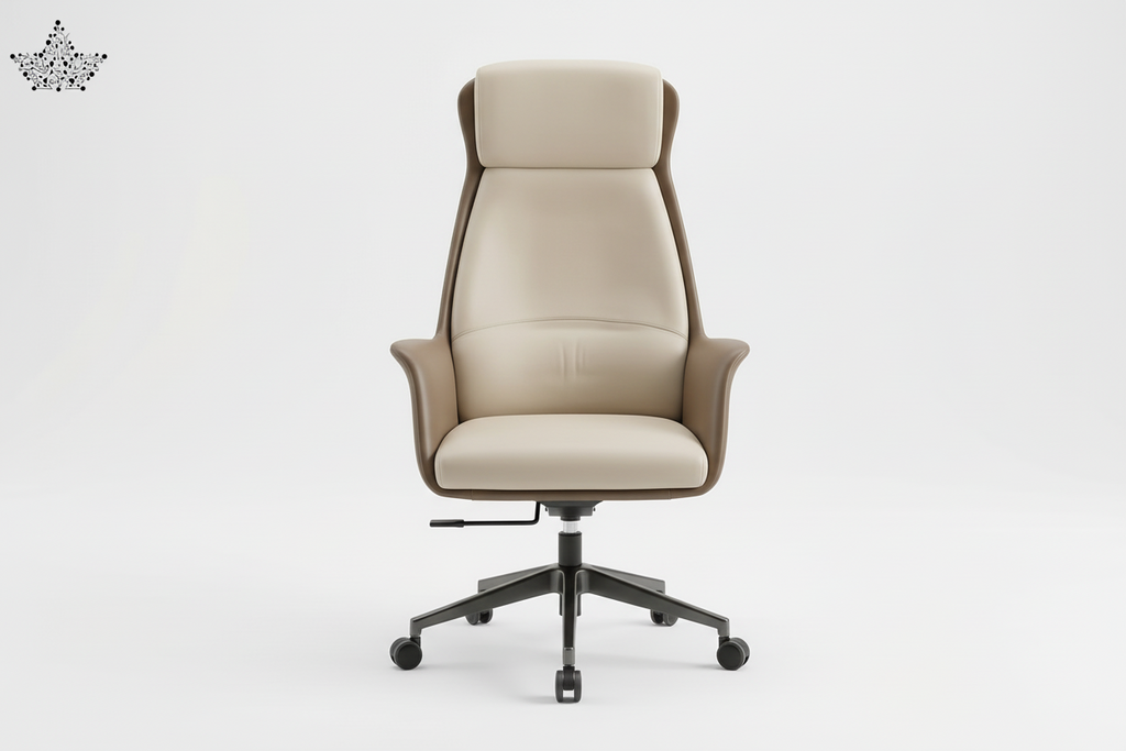 Beige office chair on a white background