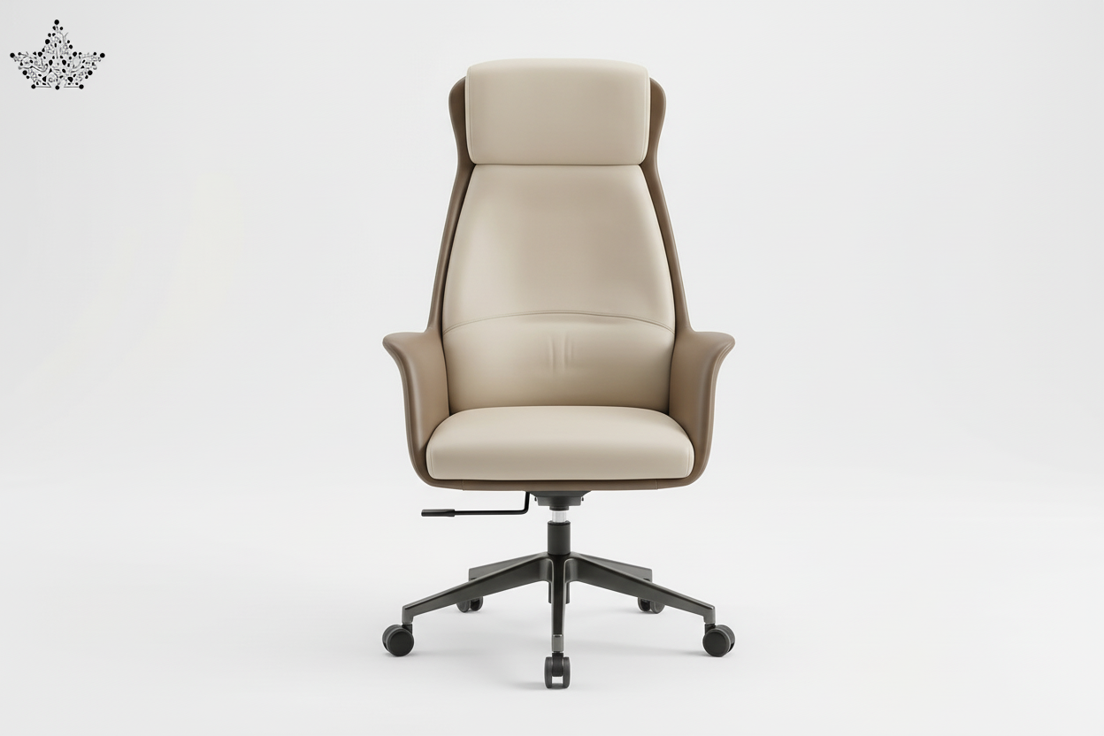 Beige office chair on a white background