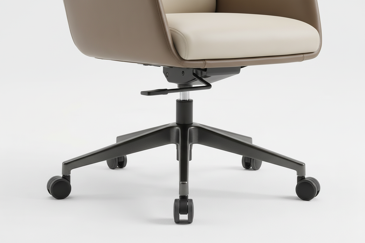 Beige office chair on a white background