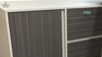 Executive Office Table with LED Accent & Side Cabinet