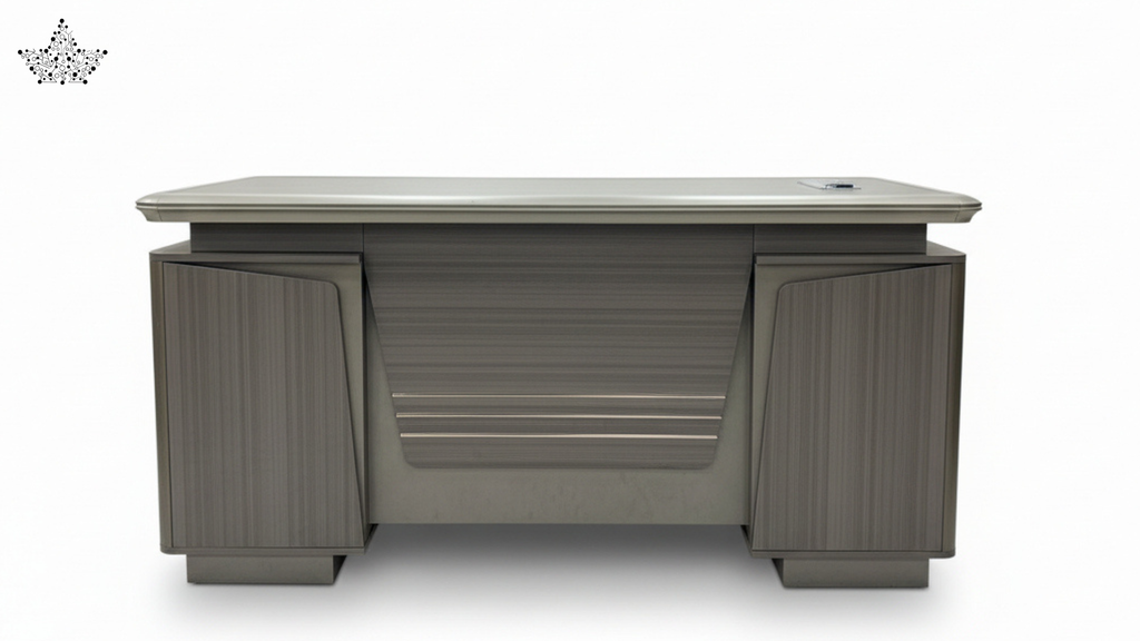 Classic Executive Office Desk with Dual Storage Cabinets