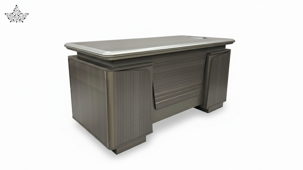 Classic Executive Office Desk with Dual Storage Cabinets