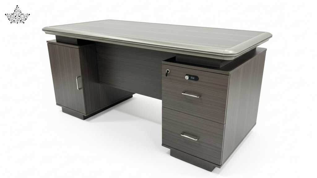 Classic Executive Office Desk with Dual Storage Cabinets
