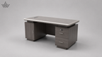 Classic Executive Office Desk with Dual Storage Cabinets