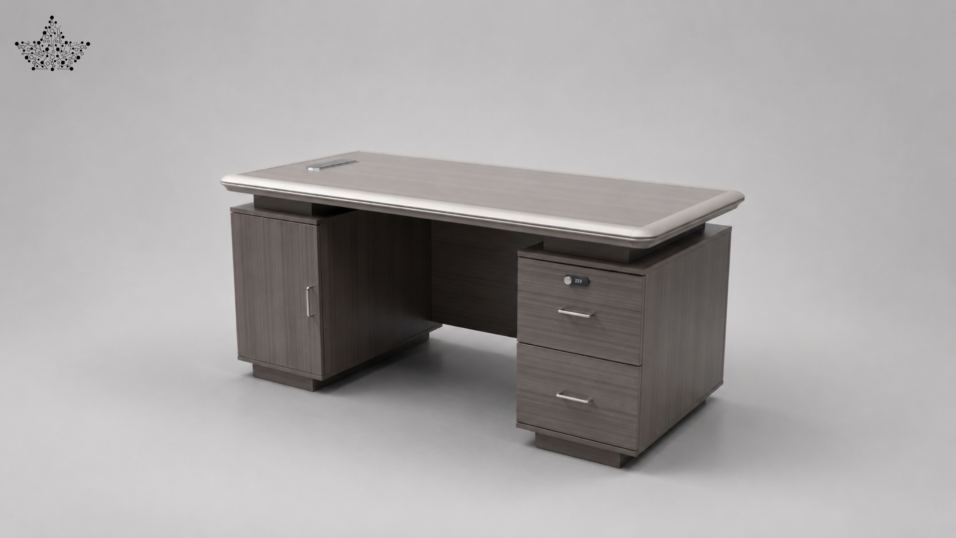 Classic Executive Office Desk with Dual Storage Cabinets
