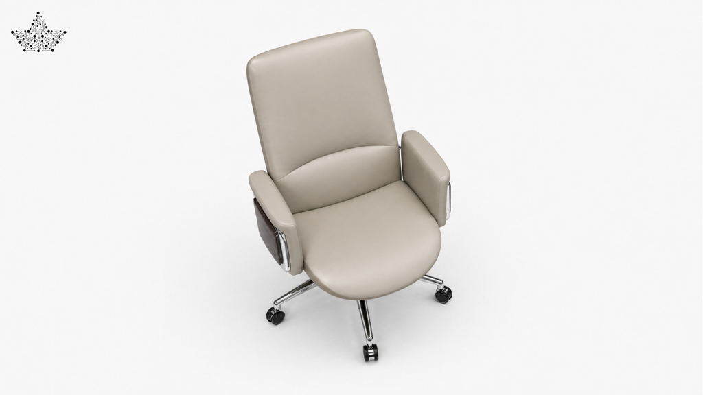 Beige office chair on a white background