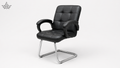 Black office chair with chrome legs on a white background