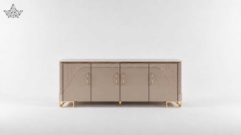 Luxe Gloss Sideboard - Mocha & Gold (6 ft.)