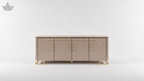 Luxe Gloss Sideboard - Mocha & Gold (6 ft.)