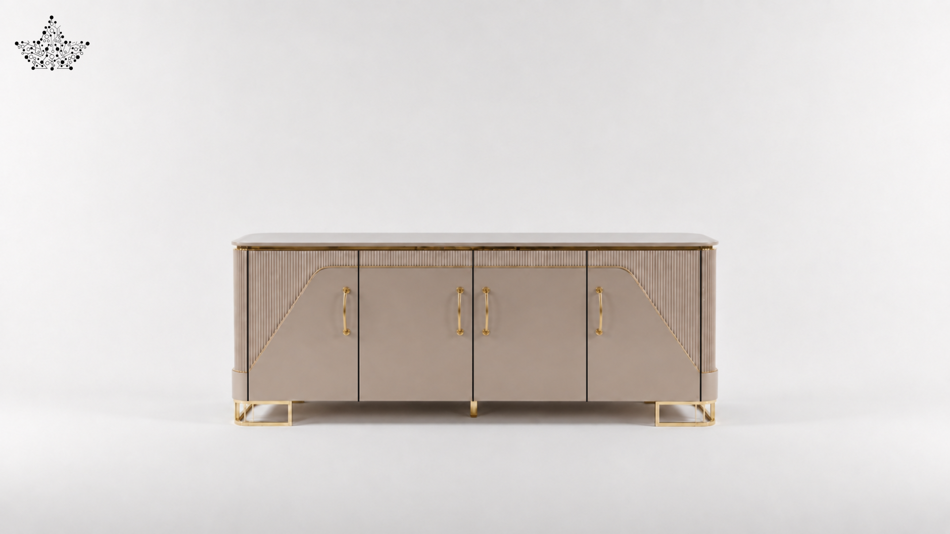 Luxe Gloss Sideboard - Mocha & Gold (6 ft.)