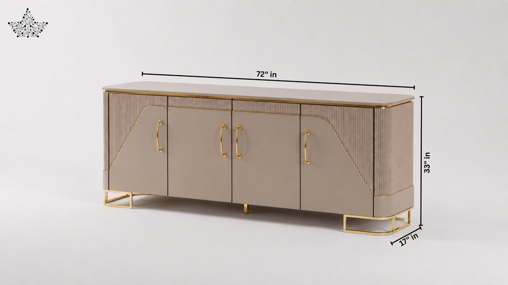 Luxe Gloss Sideboard - Mocha & Gold (6 ft.)