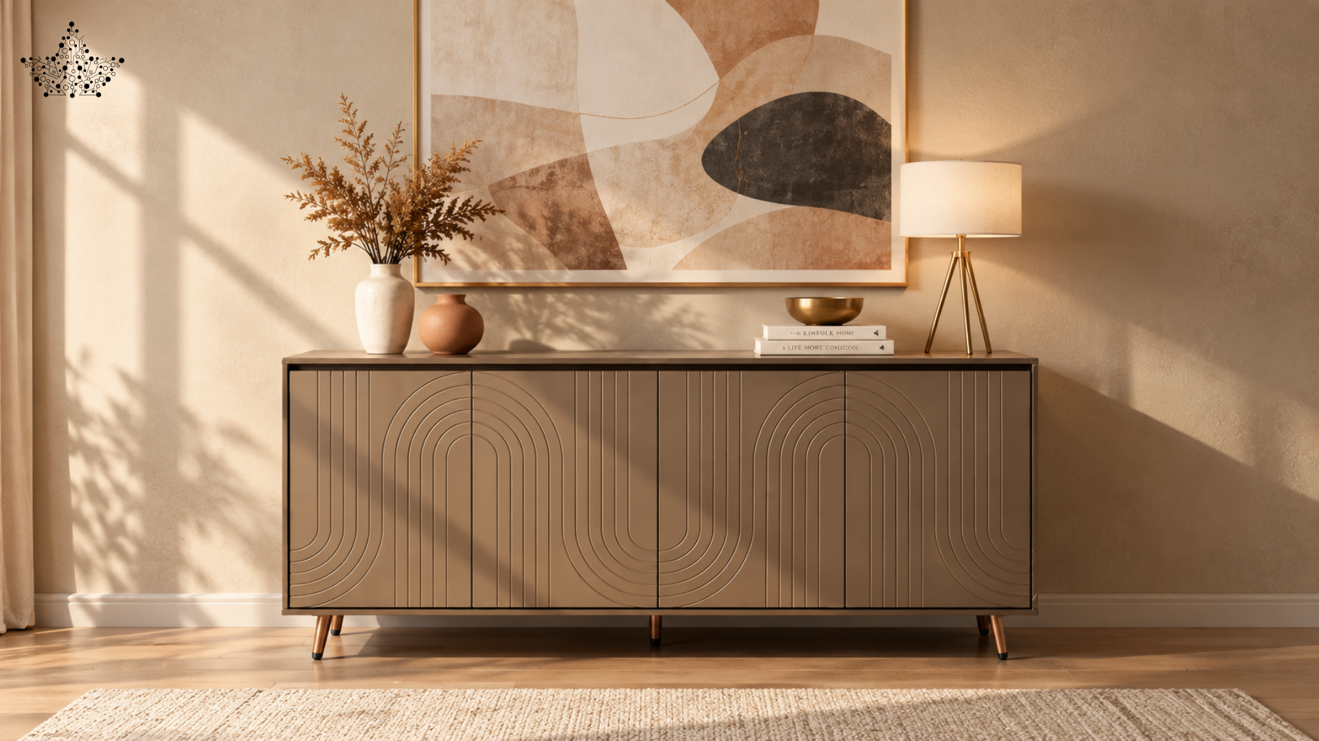 Arc Sideboard – Art Deco 4-Door Storage Cabinet