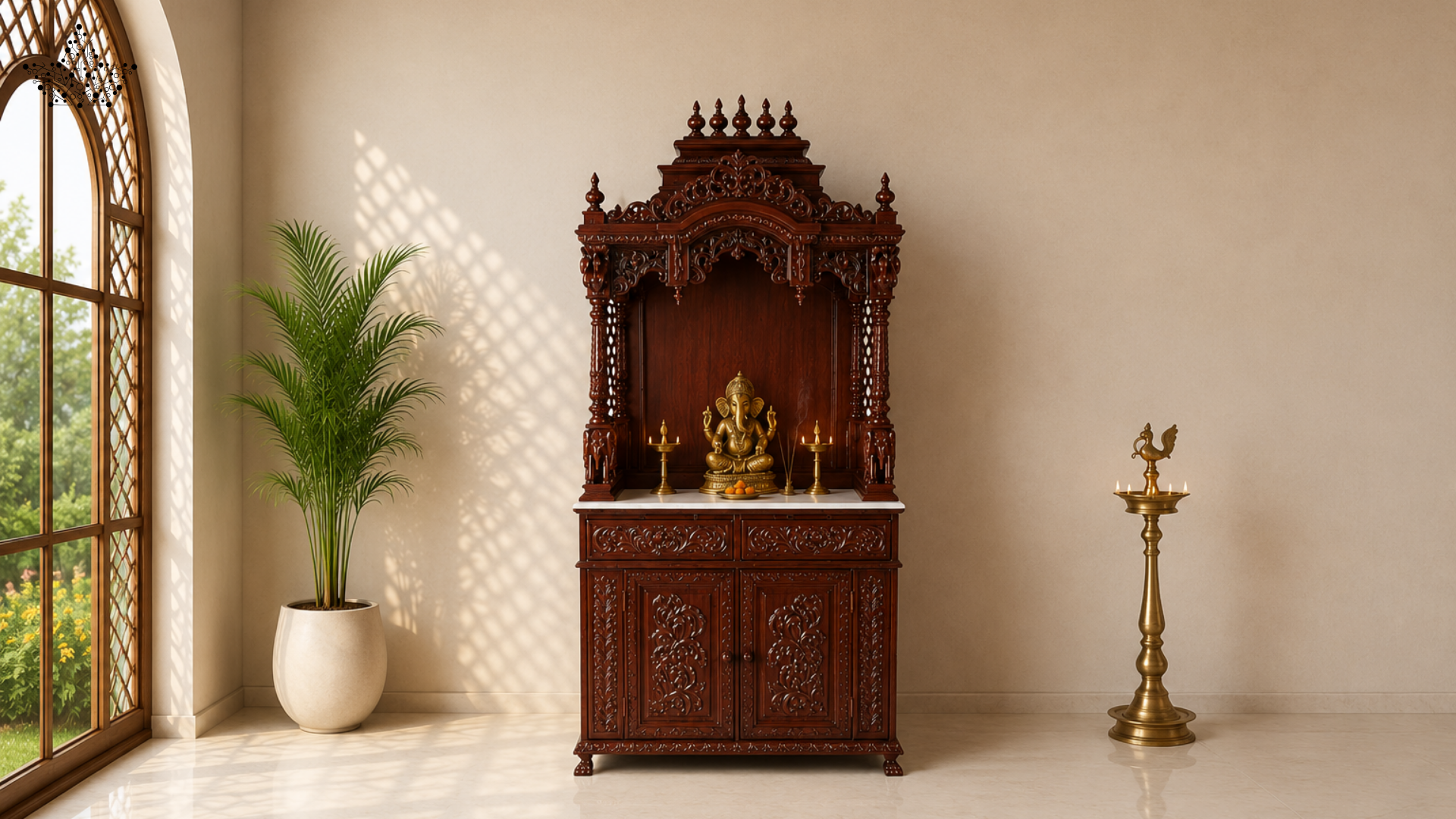 Majestic Wooden Pooja Mandir